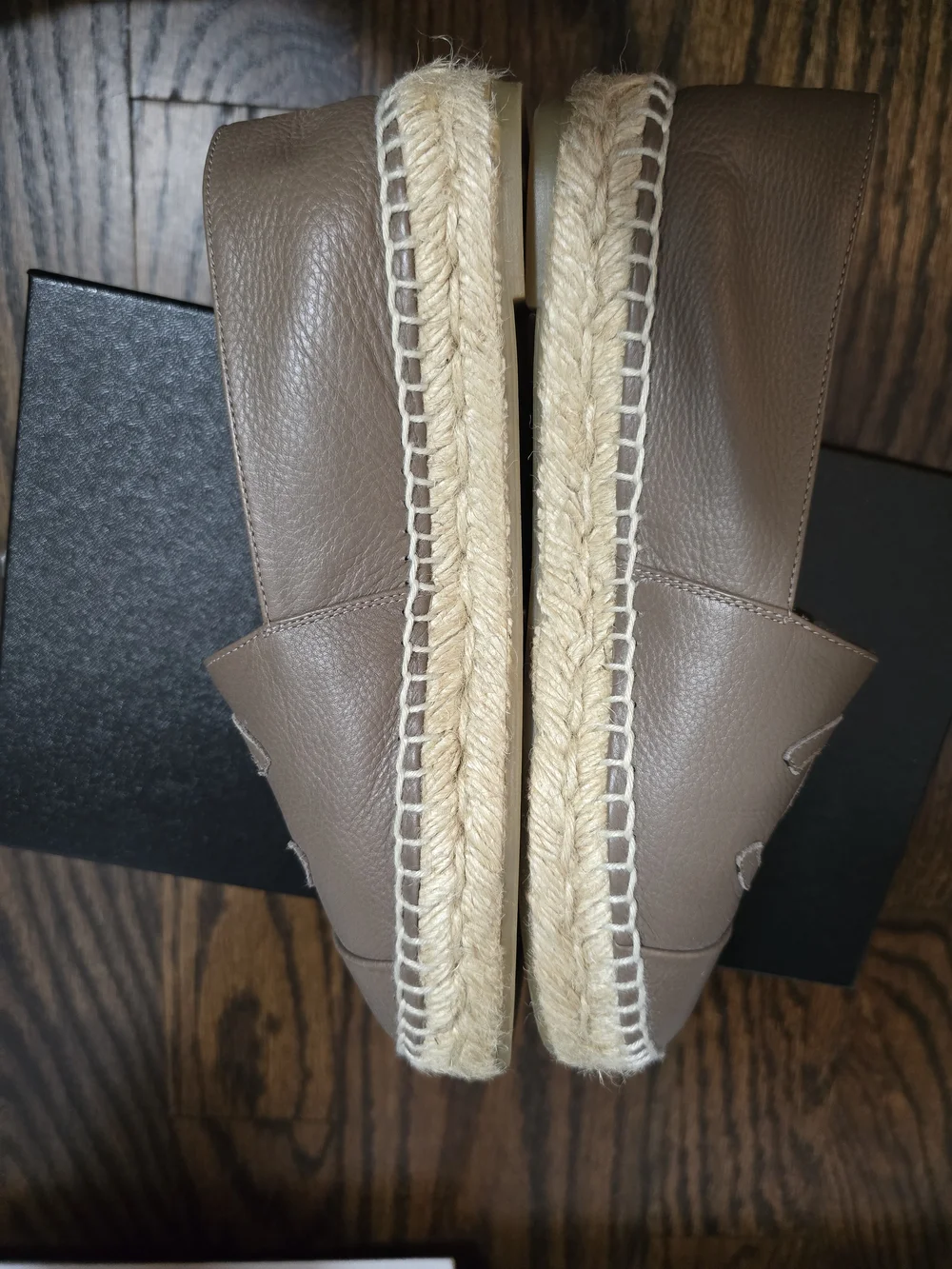 Chanel Women's Brown Nude Neutral Leather Espadrilles Sz 36